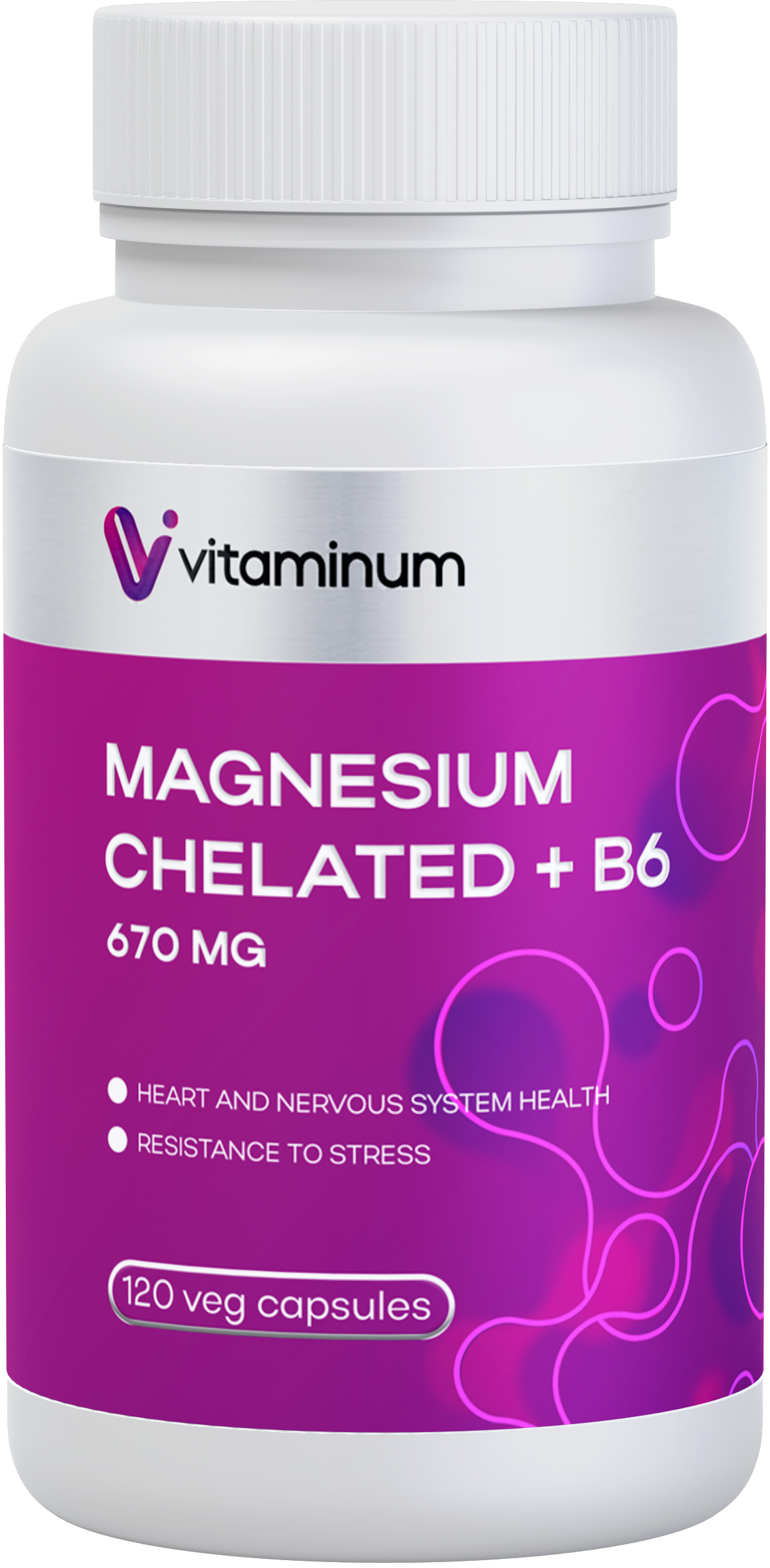 Vitaminum МАГНИЙ ХЕЛАТ + витамин В6 (670 MG) 120 капсул 800 мг  в Новом Уренгое